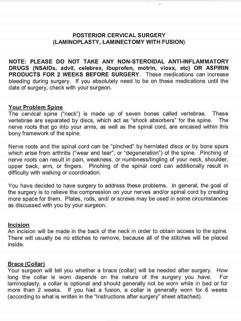 Posterior Cervical Surgery Image